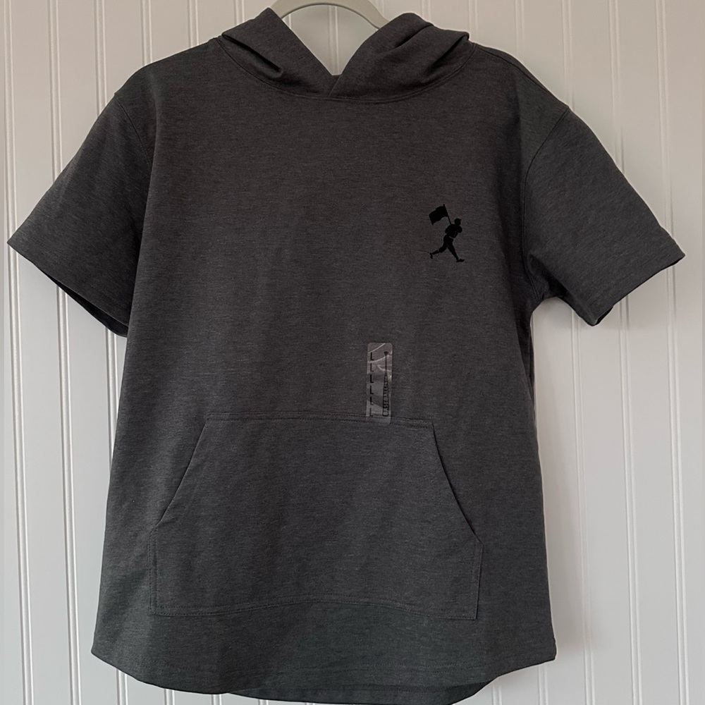 BASEBALLISM Youth Large Short-Sleeve Hoodie in Dark Gray NWT